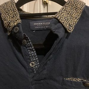Denim & Flower size small collard shirt